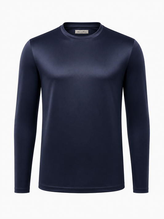 Mercerised Interlock Longlseeve T-shirt Navy Blue