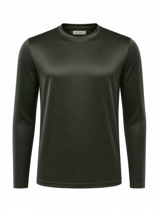 Mercerised Interlock Longlseeve T-shirt Olive Green