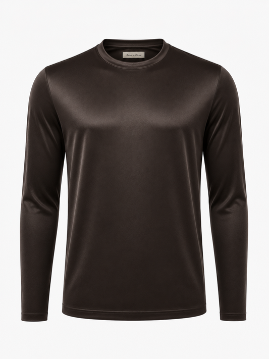 Mercerised Interlock Longlseeve T-shirt Espresso Brown