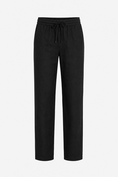 Linnen Broek Black