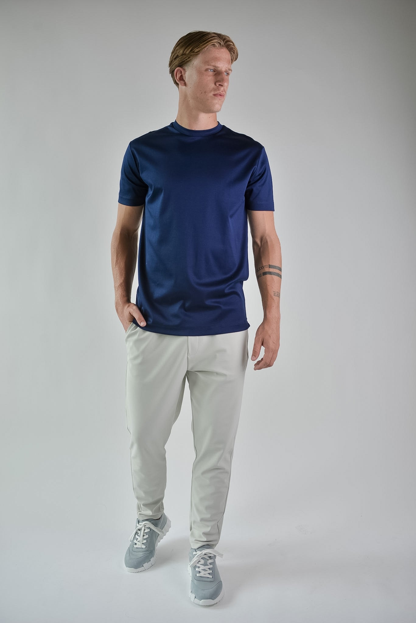 Mercerised T-shirt Royal Navy Blue®
