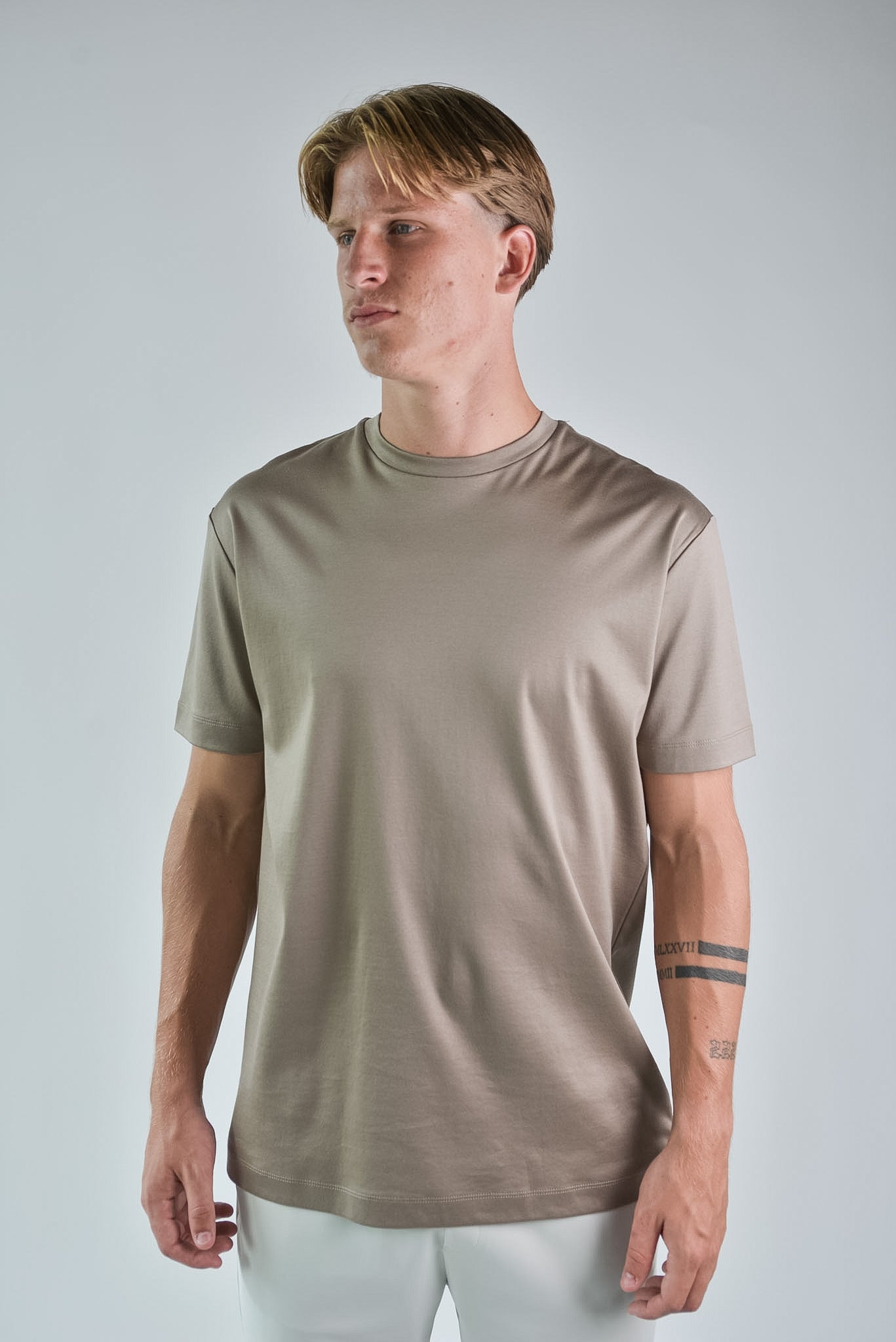 Mercerised T-shirt Oyster Taupe®